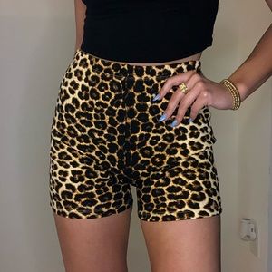 leopard biker shorts